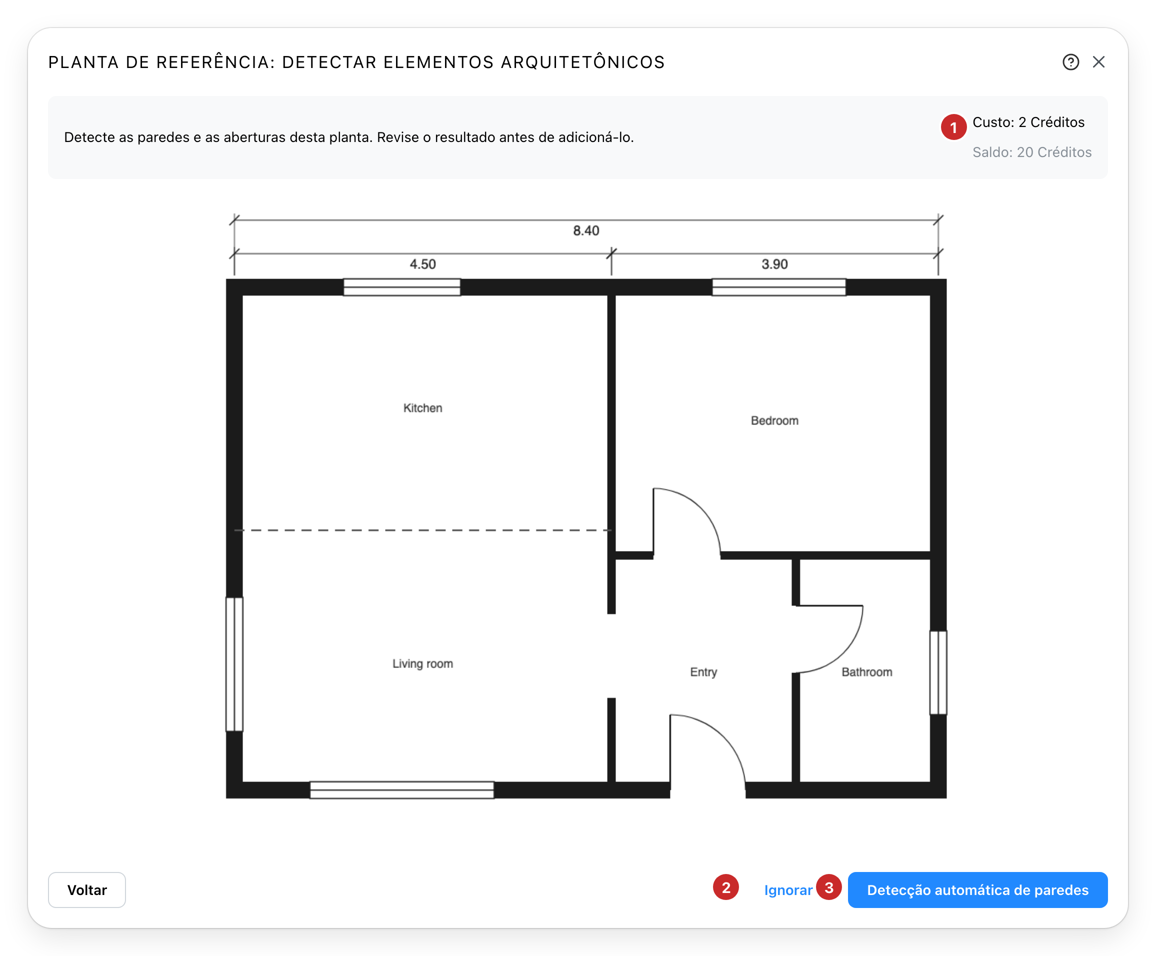 O passo de detecção, antes de começar