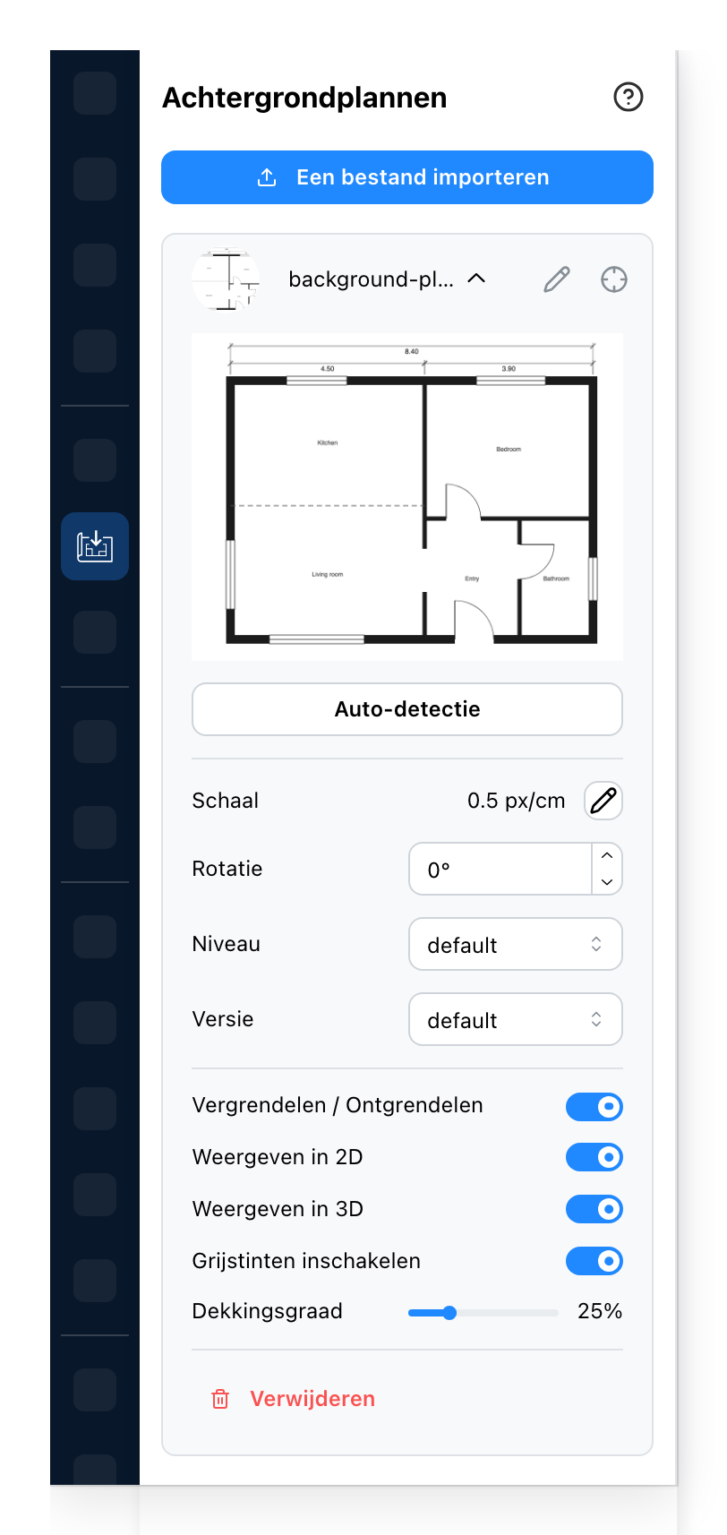Het tabblad Achtergrondplannen
