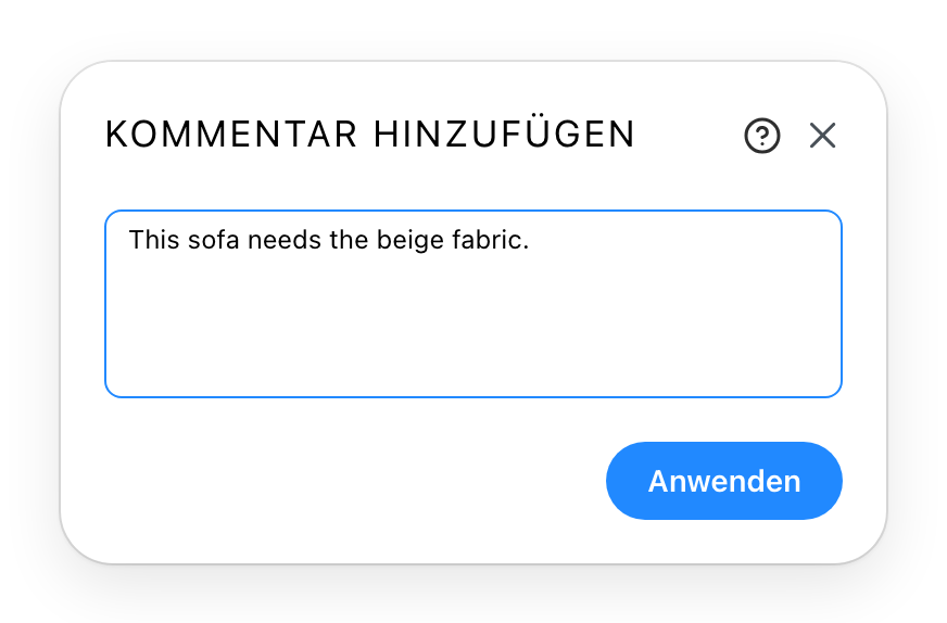 Der Kommentardialog