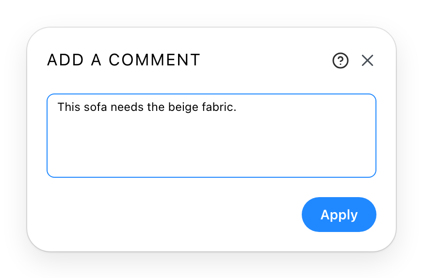 The comment dialog