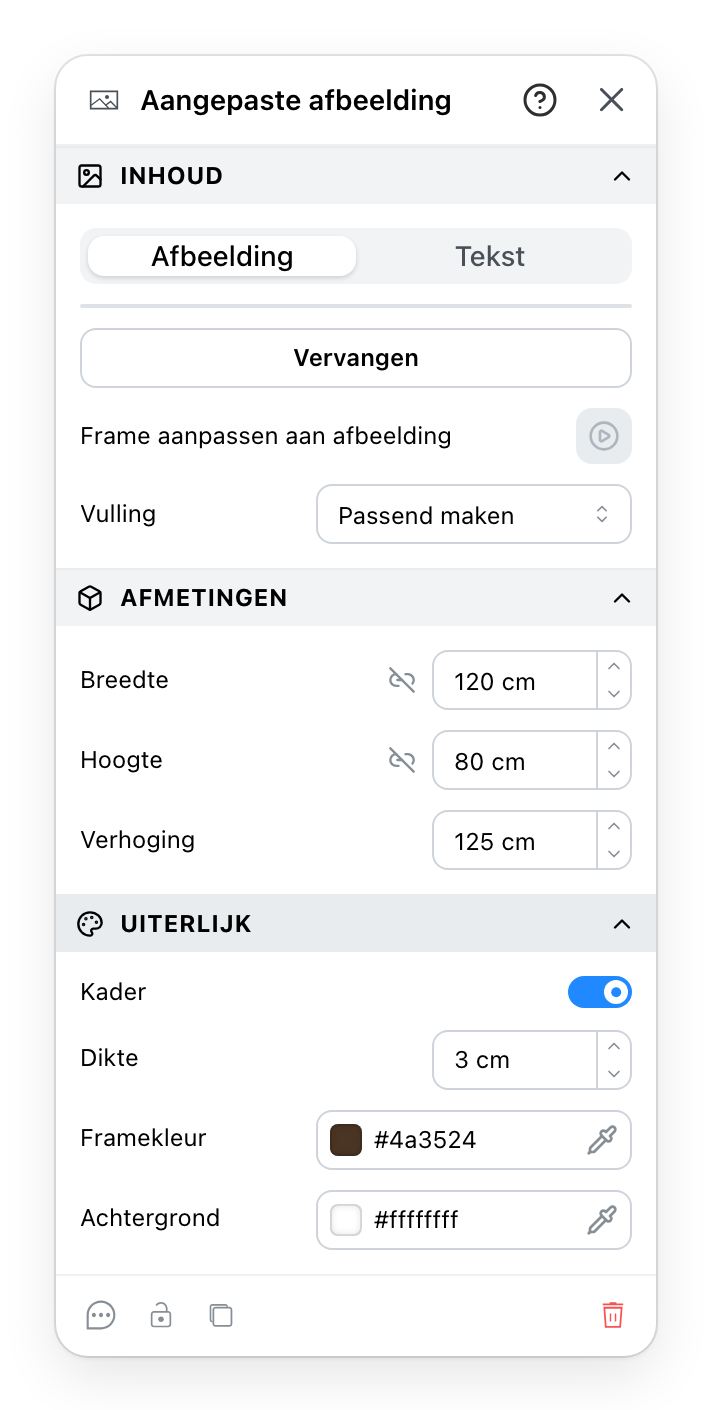 Het paneel Eigen afbeelding