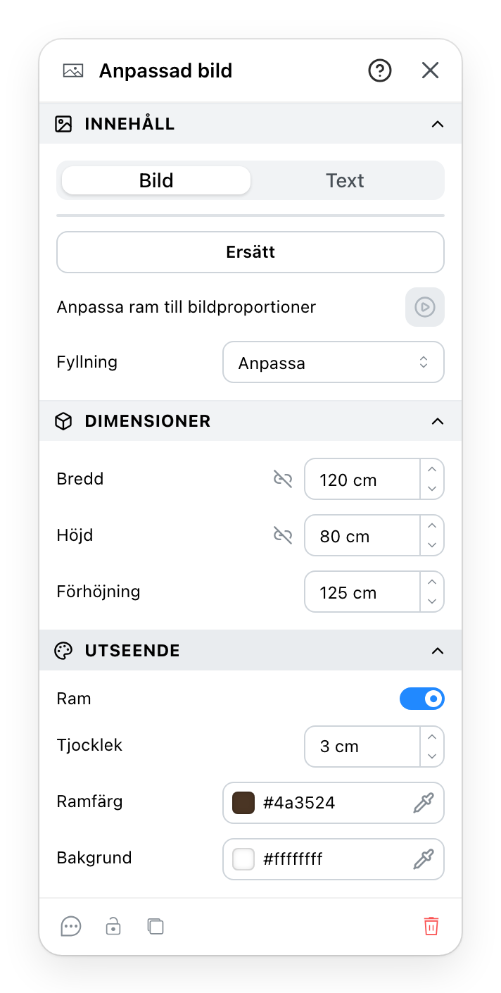 Panelen Anpassad bild