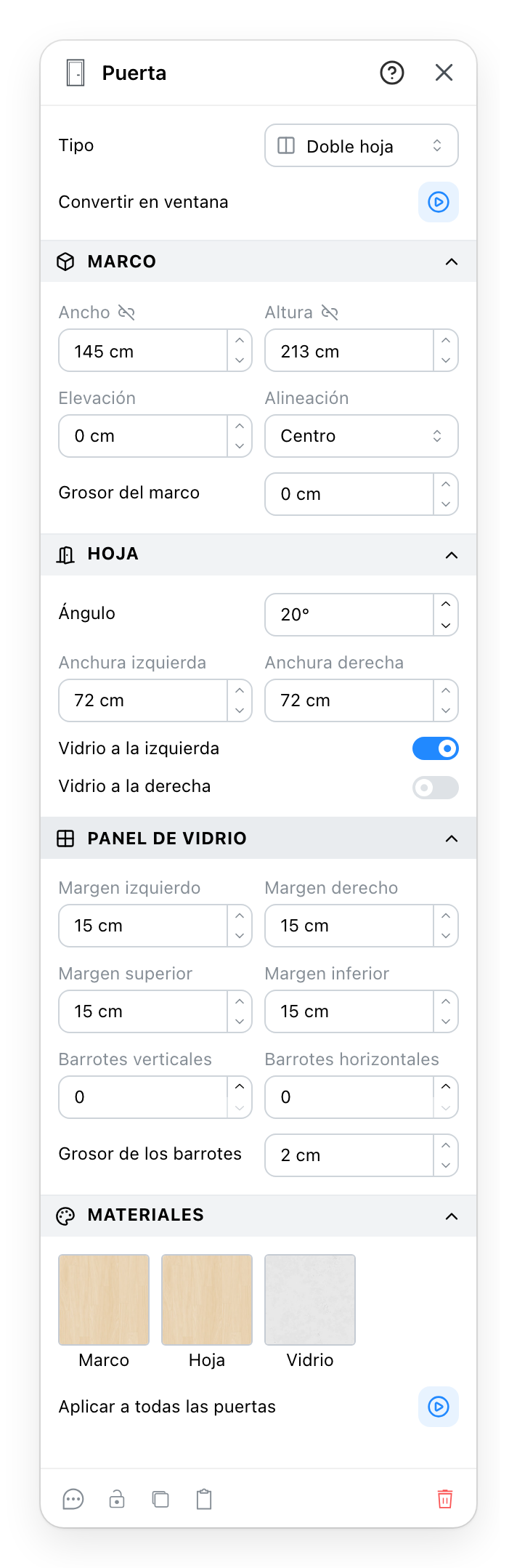 El panel Puerta