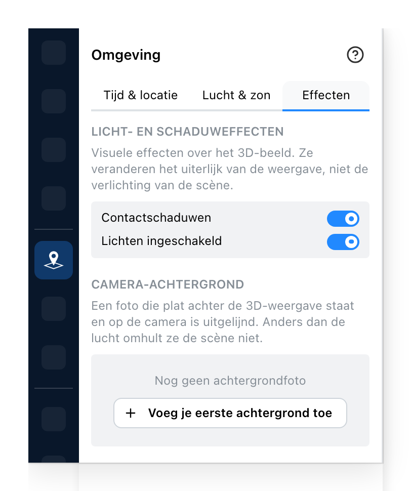 Het omgevingspaneel, effecten