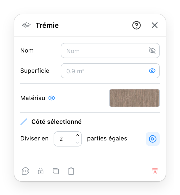 Le panneau Trémie