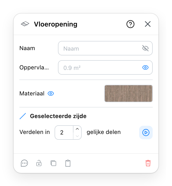 Het paneel Vloeropening