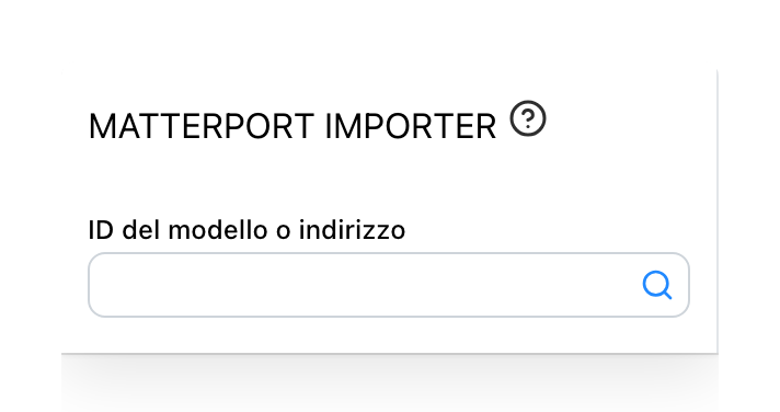 La scheda Matterport