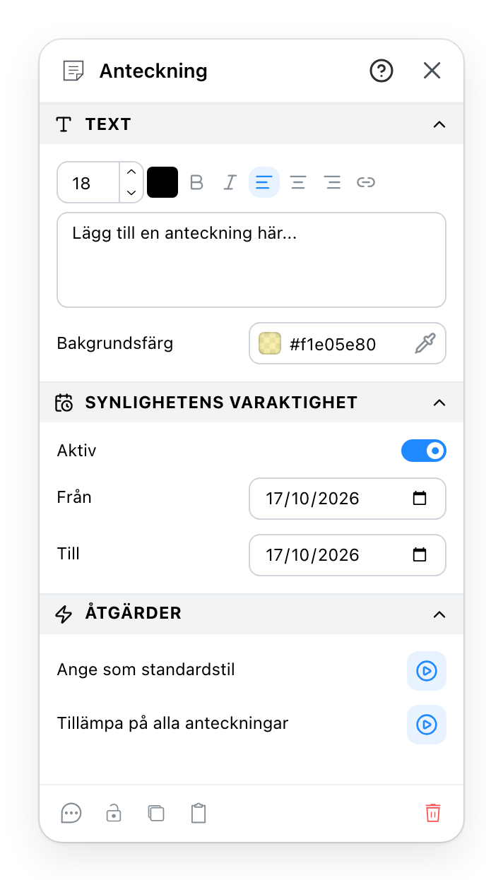 Panelen Anteckning