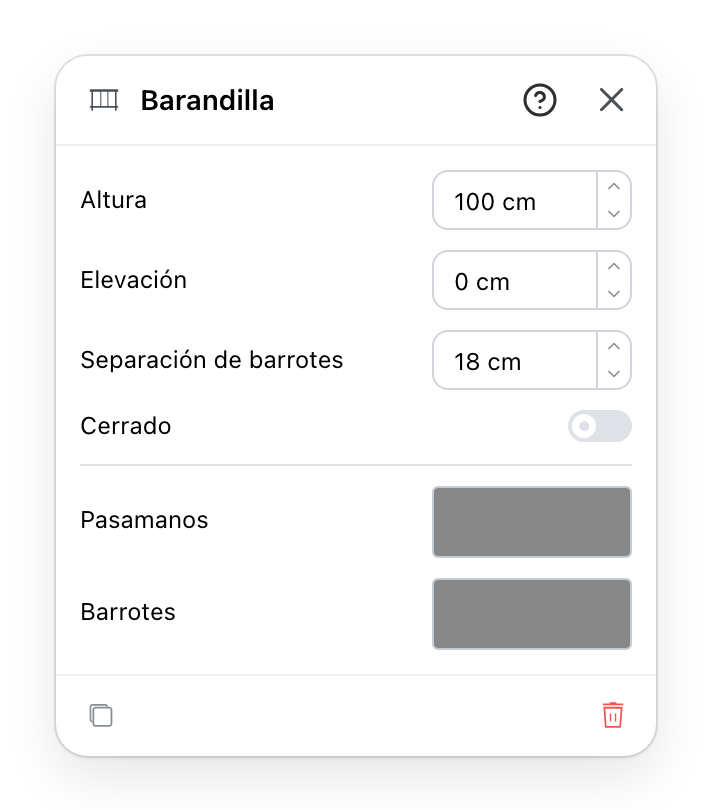 El panel de una barandilla antigua