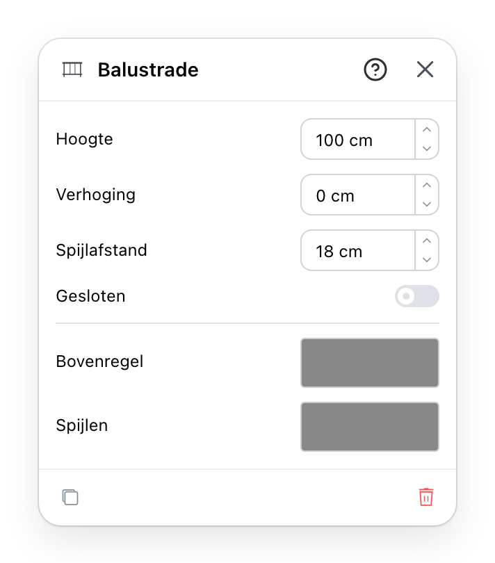 Het paneel van een oudere leuning