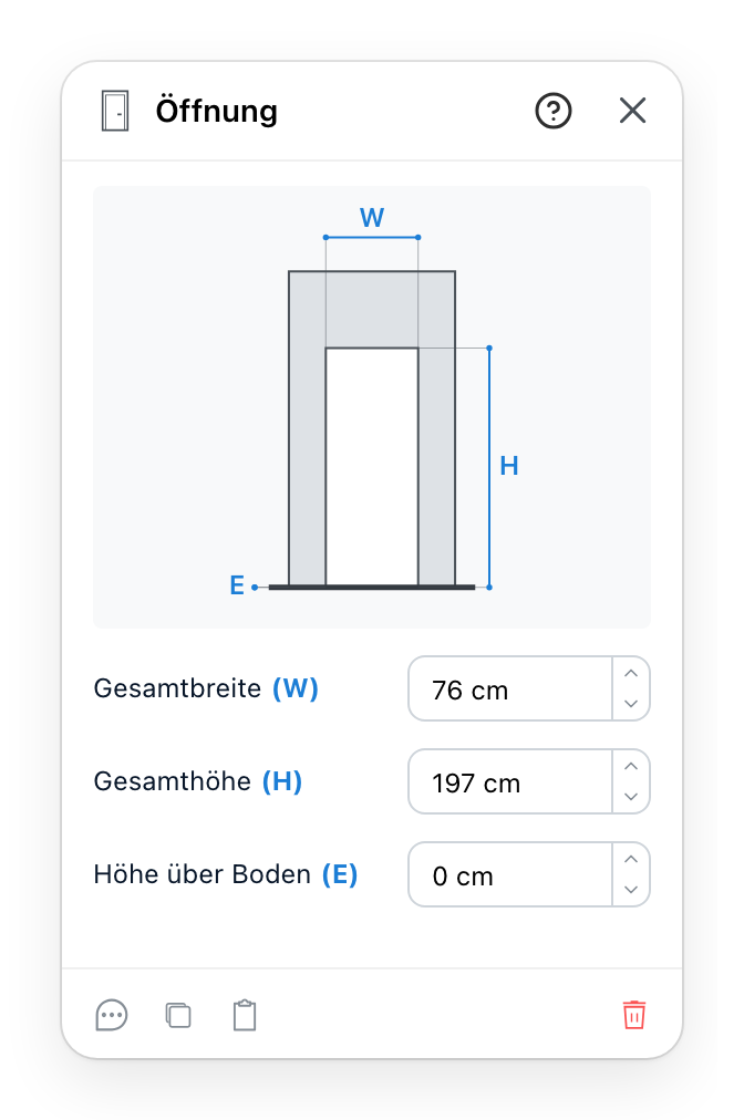 Das Öffnungs-Panel
