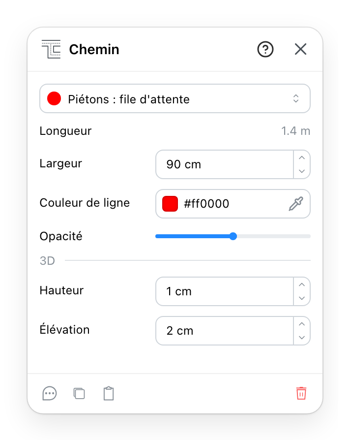 Le panneau de cheminement