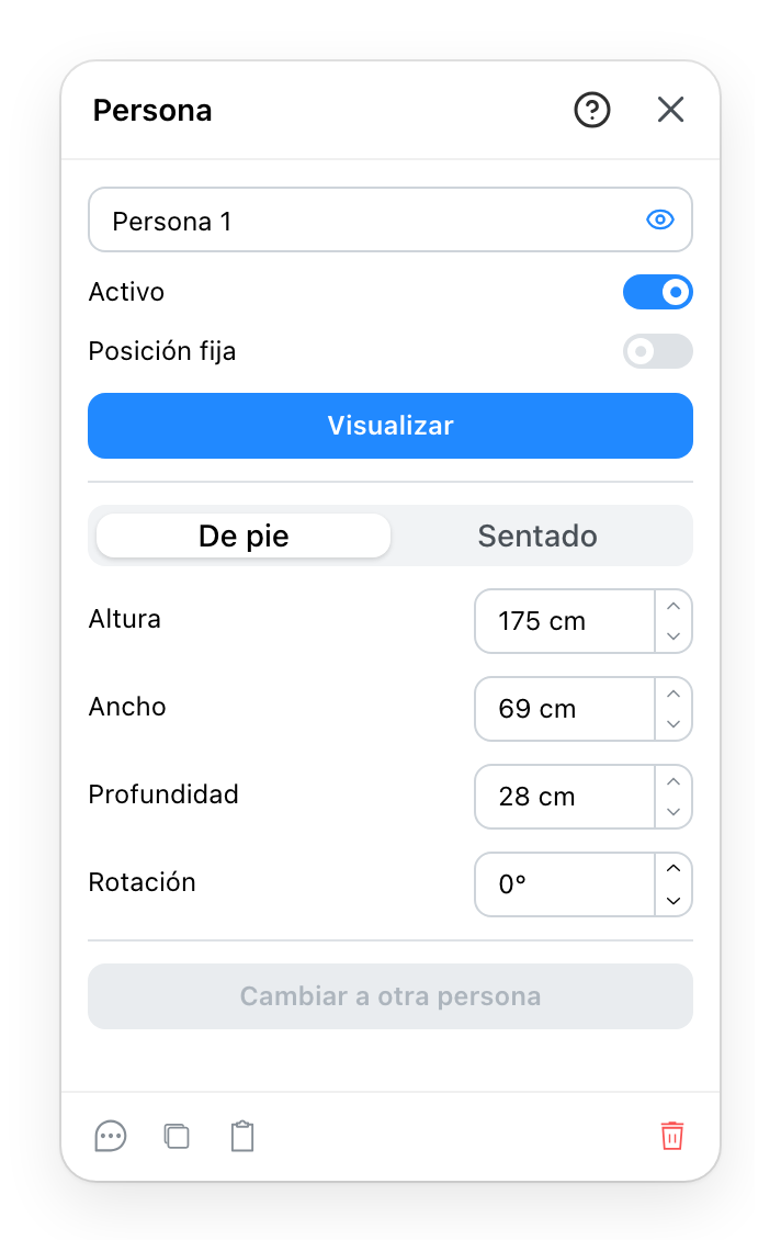 El panel Persona