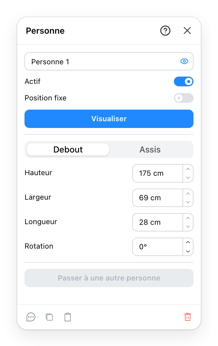 Le panneau Personne