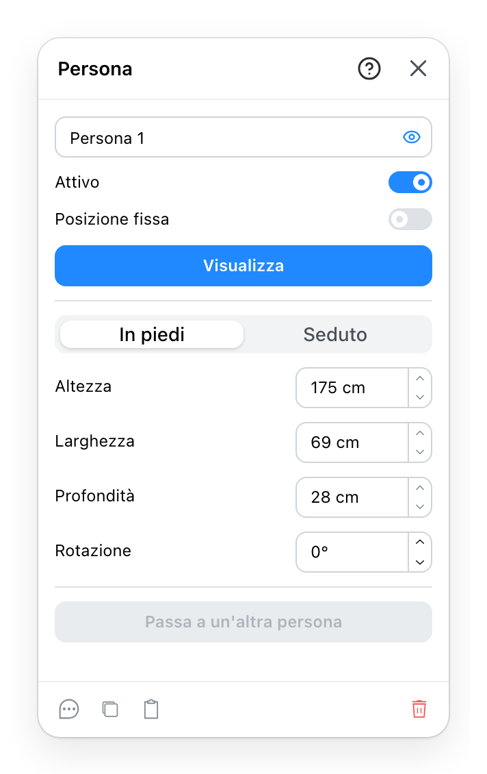 Il pannello Persona