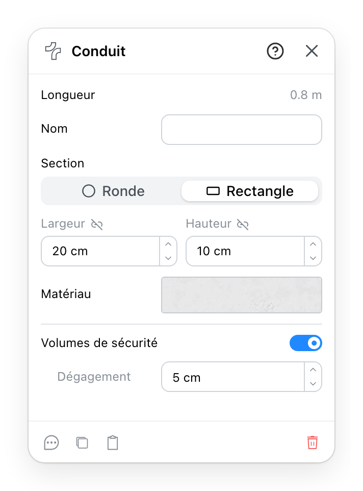 Le panneau Conduit