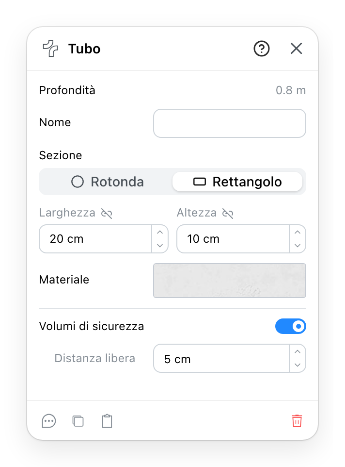 Il pannello Tubo