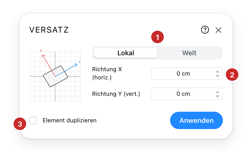 Der Versatz-Dialog