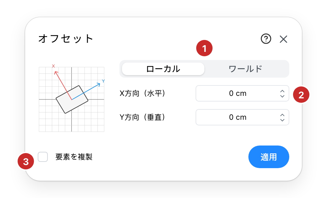 オフセットダイアログ