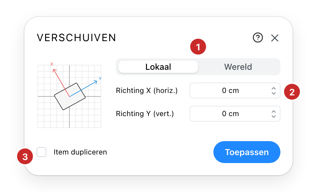 Het venster Verschuiven