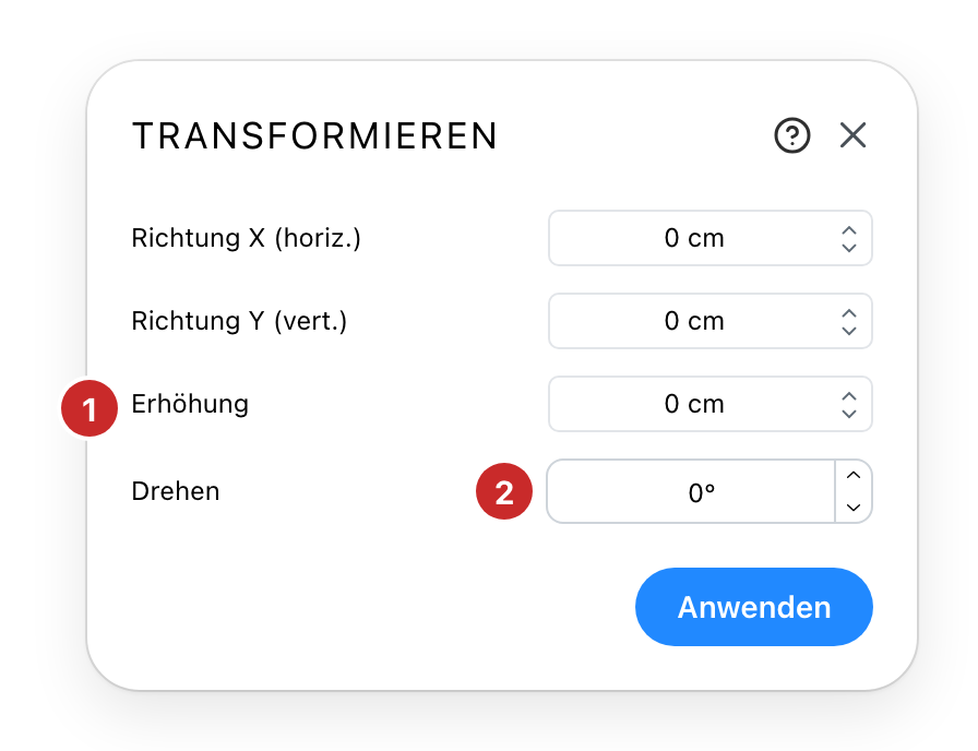 Der Transformieren-Dialog