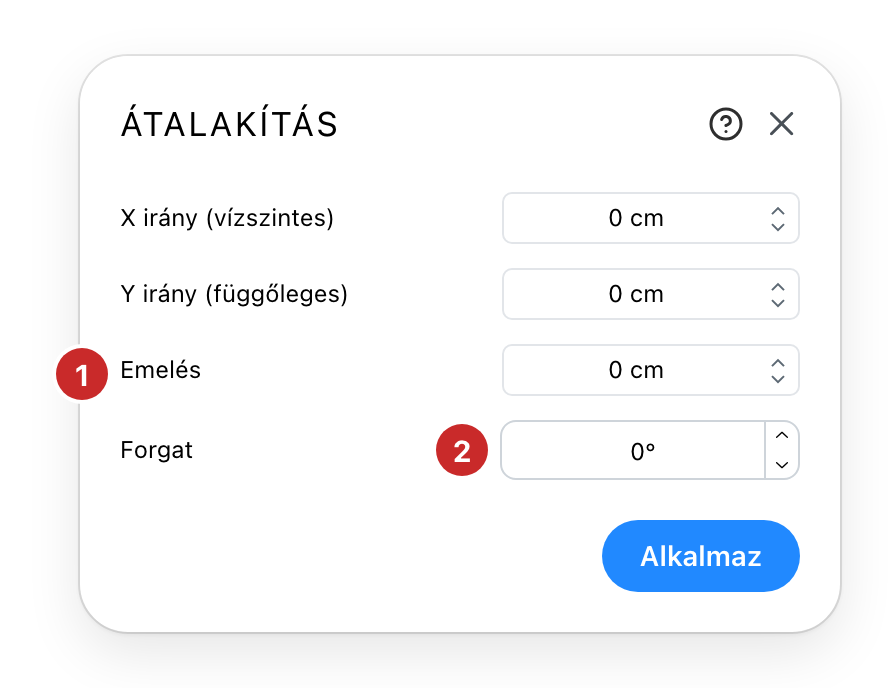 Az Átalakítás párbeszédablak