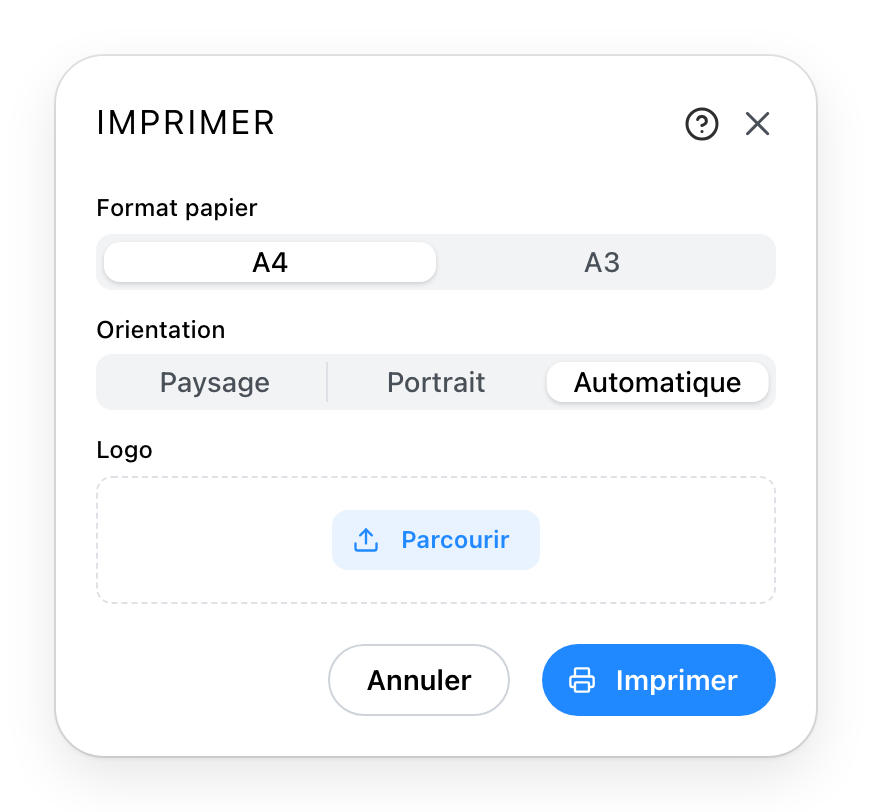 Le dialogue d'impression