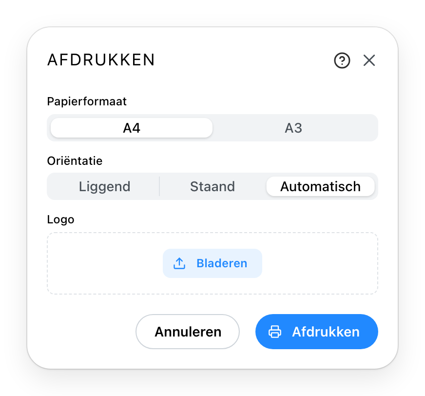 Het afdrukvenster