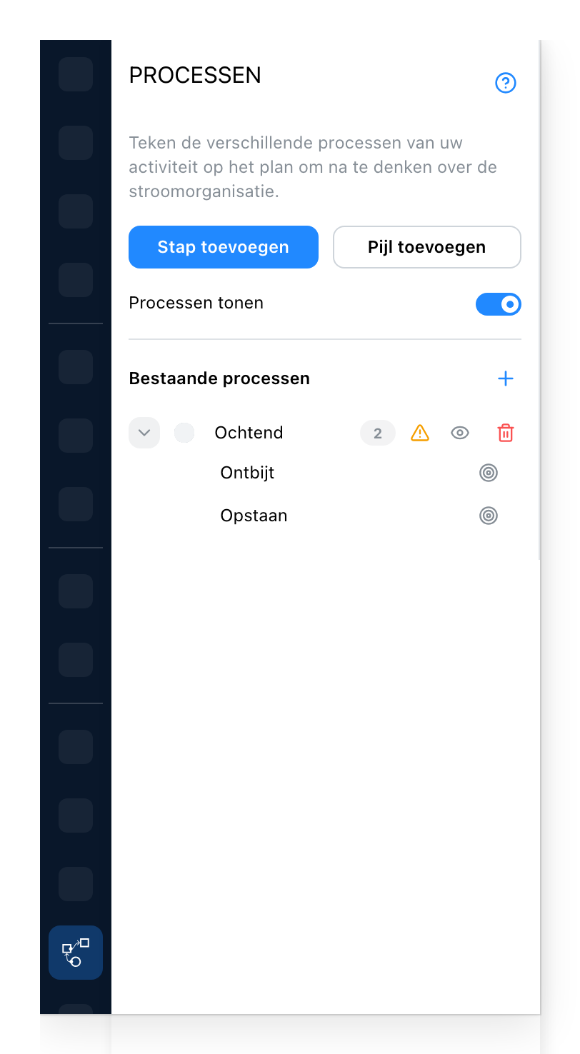 Het tabblad Processen