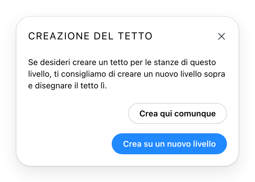 Il dialogo Creazione copertura