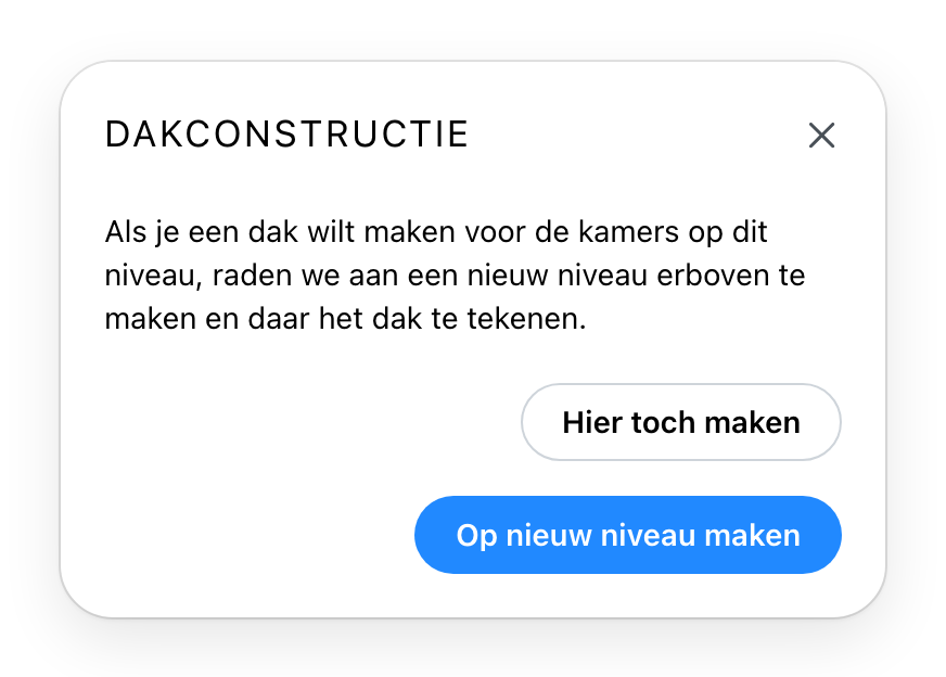 Het venster Dak maken