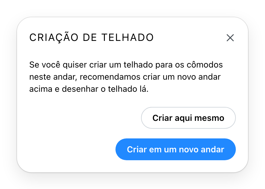 O diálogo Criação de telhado