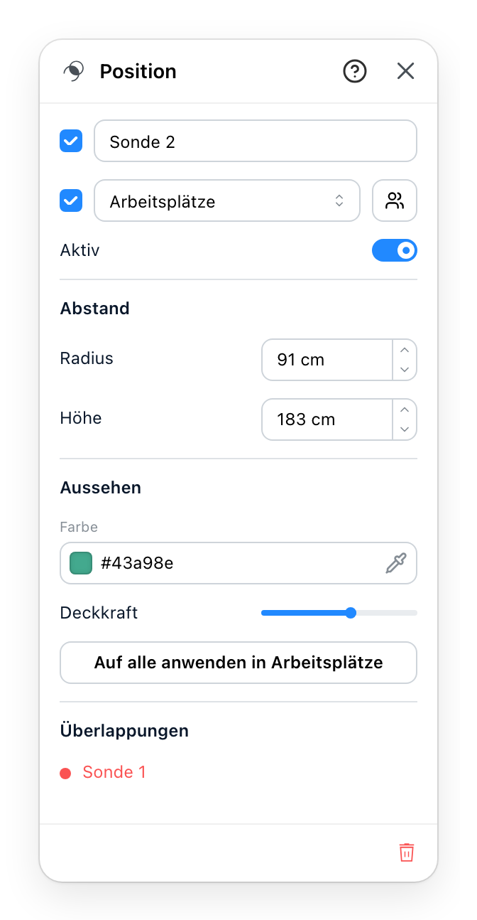 Das Positions-Panel