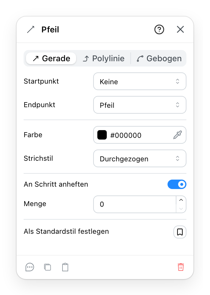 Das Schrittpfeil-Panel