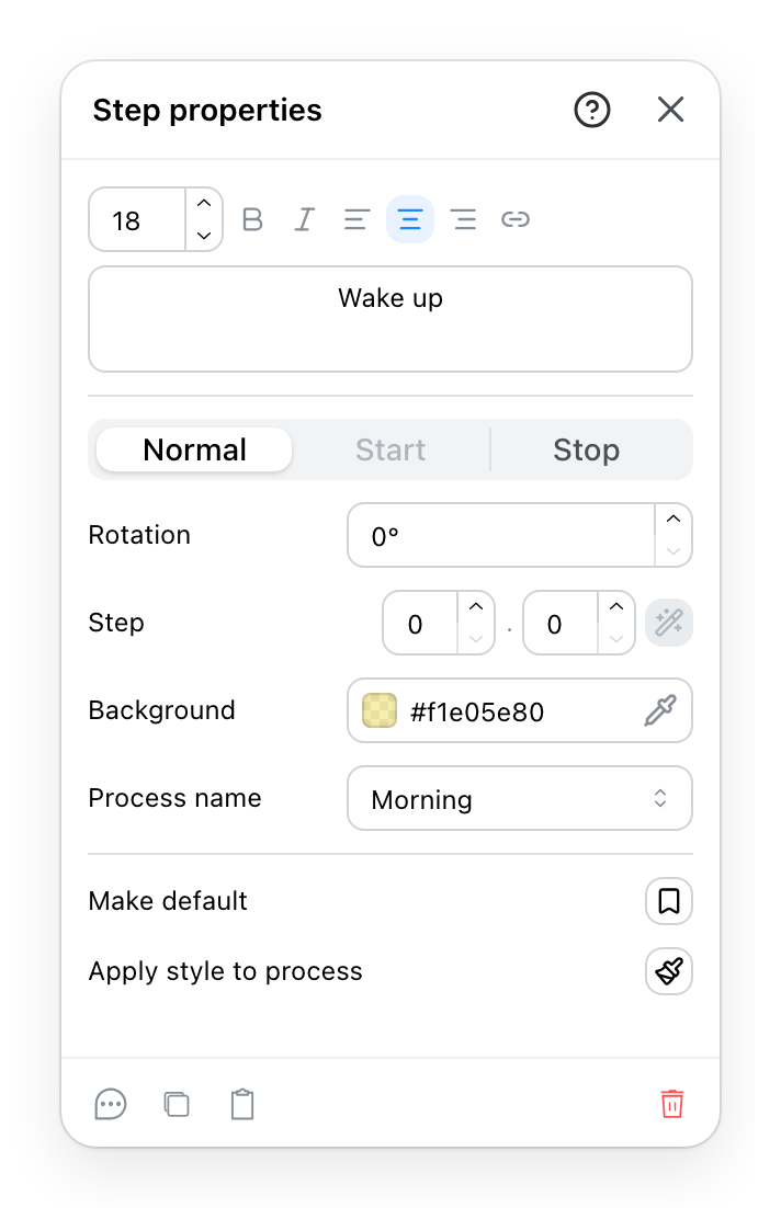 The step panel