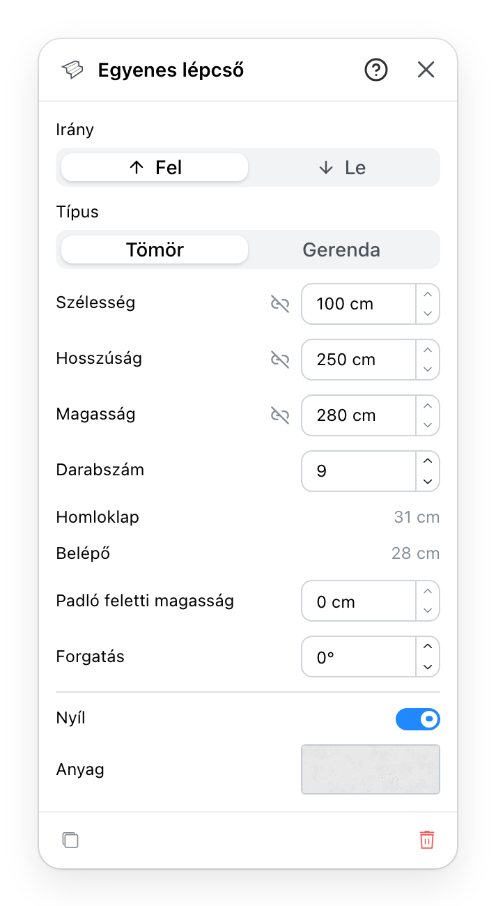Az Egyenes lépcsők panel