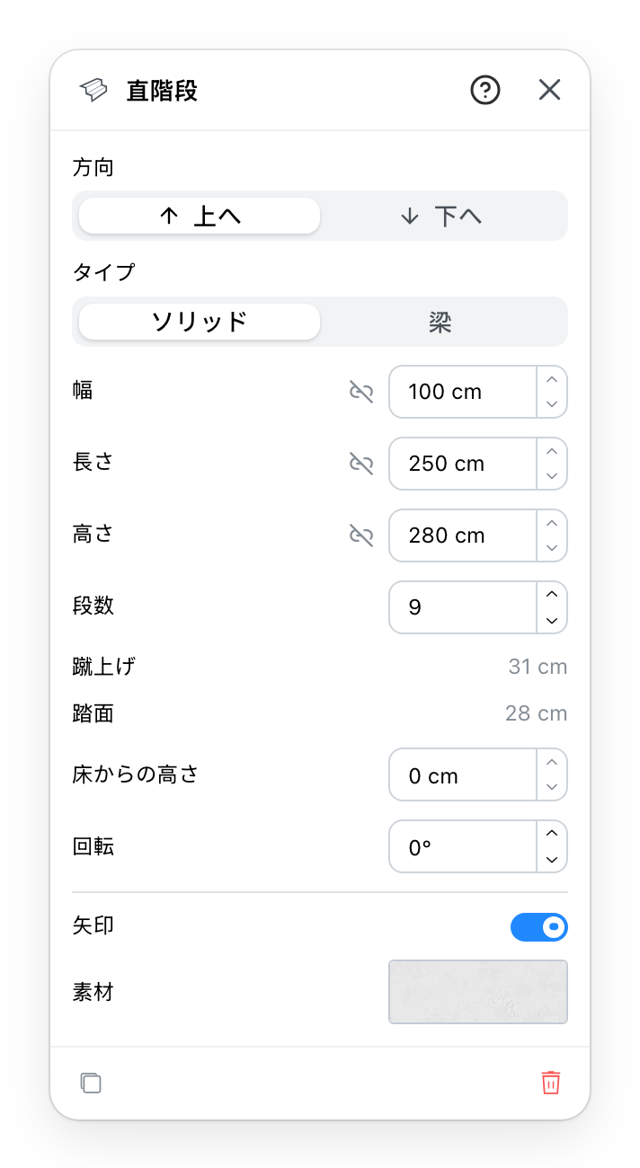 直階段のパネル